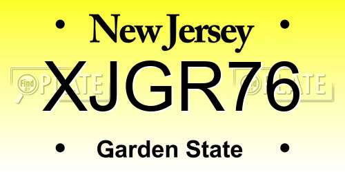 XJGR76 New Jersey License Plate