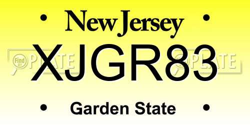 XJGR83 New Jersey License Plate