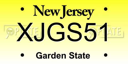 XJGS51 New Jersey License Plate