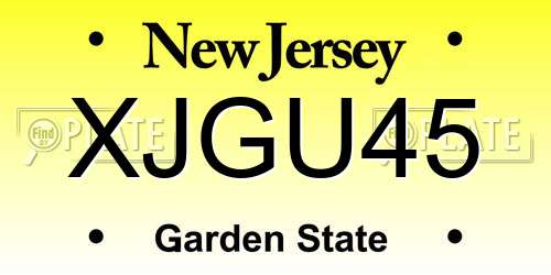 XJGU45 New Jersey License Plate