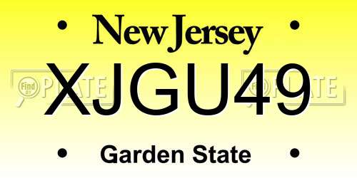 XJGU49 New Jersey License Plate
