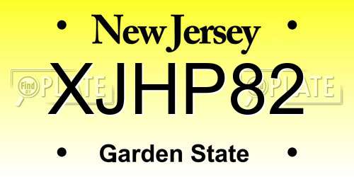 XJHP82 New Jersey License Plate