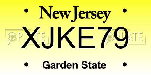 XJKE79 New Jersey License Plate