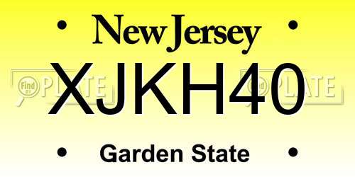 XJKH40 New Jersey License Plate