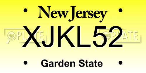 XJKL52 New Jersey License Plate