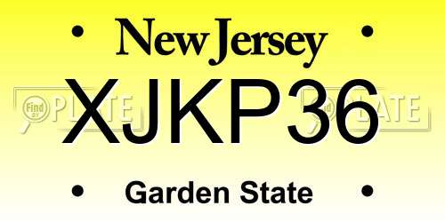 XJKP36 New Jersey License Plate