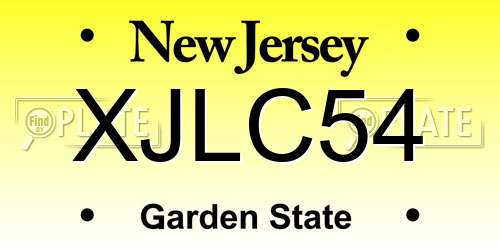 XJLC54 New Jersey License Plate