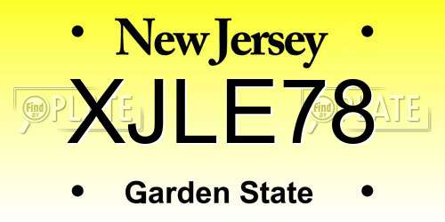 XJLE78 New Jersey License Plate
