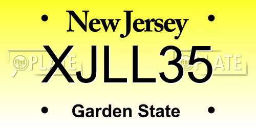 XJLL35 New Jersey License Plate