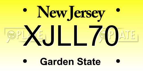 XJLL70 New Jersey License Plate