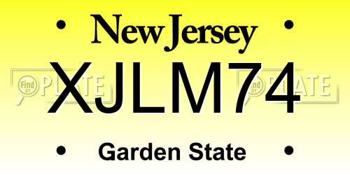 XJLM74 New Jersey License Plate