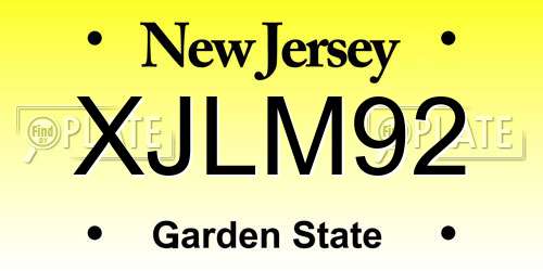 XJLM92 New Jersey License Plate