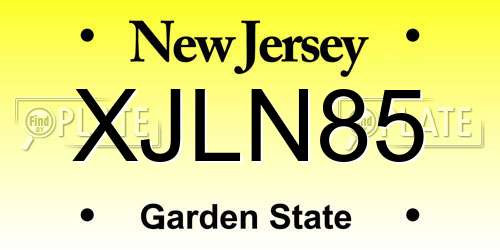 XJLN85 New Jersey License Plate
