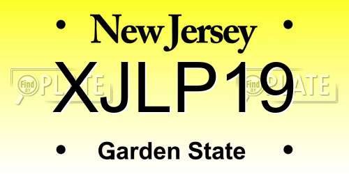 XJLP19 New Jersey License Plate