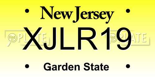 XJLR19 New Jersey License Plate
