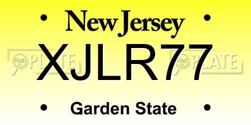 XJLR77 New Jersey License Plate