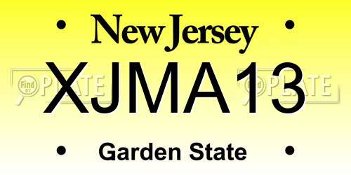 XJMA13 New Jersey License Plate