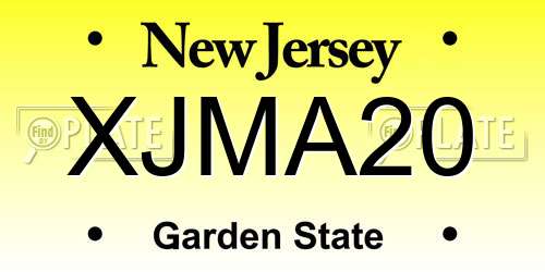 XJMA20 New Jersey License Plate