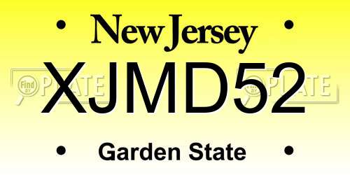 XJMD52 New Jersey License Plate