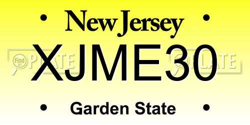 XJME30 New Jersey License Plate