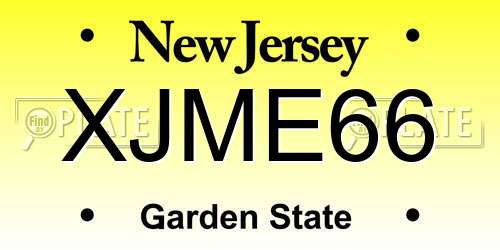 XJME66 New Jersey License Plate