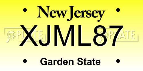 XJML87 New Jersey License Plate