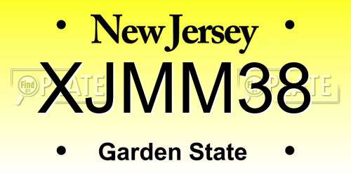 XJMM38 New Jersey License Plate
