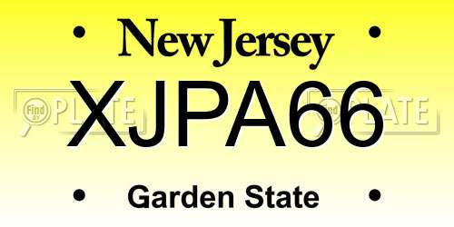 XJPA66 New Jersey License Plate