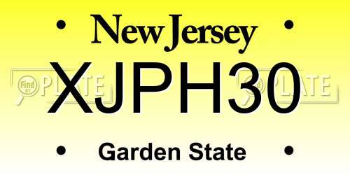 XJPH30 New Jersey License Plate