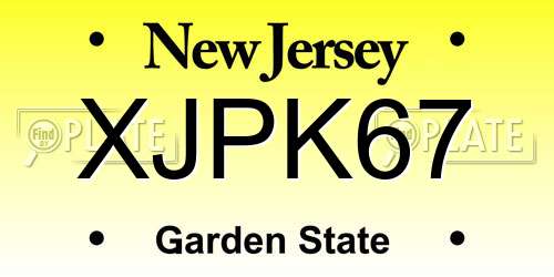 XJPK67 New Jersey License Plate