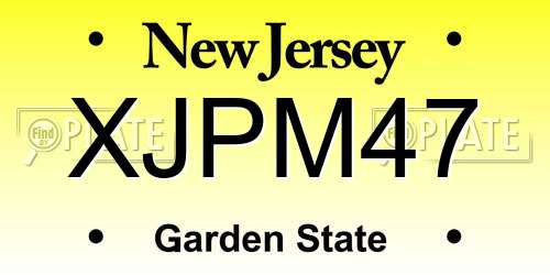 XJPM47 New Jersey License Plate