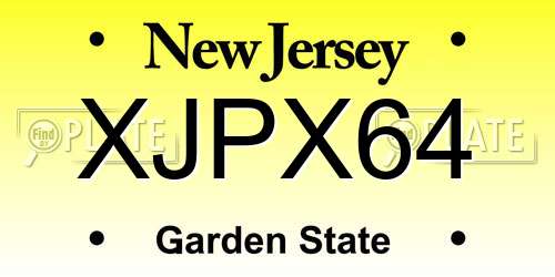 XJPX64 New Jersey License Plate