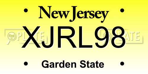 XJRL98 New Jersey License Plate