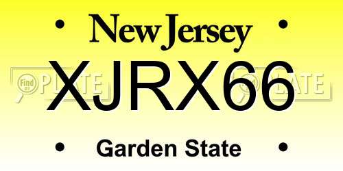XJRX66 New Jersey License Plate