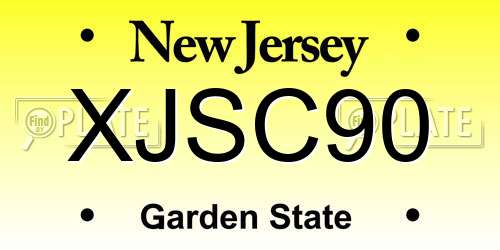 XJSC90 New Jersey License Plate