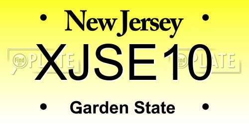 XJSE10 New Jersey License Plate