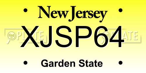 XJSP64 New Jersey License Plate