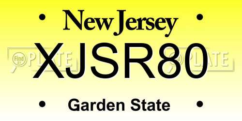 XJSR80 New Jersey License Plate