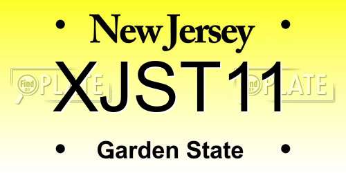 XJST11 New Jersey License Plate