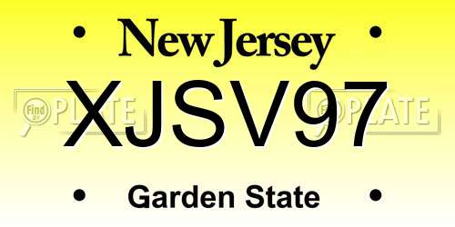 XJSV97 New Jersey License Plate