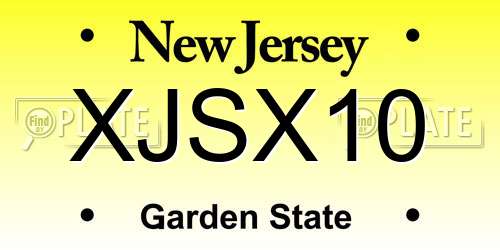 XJSX10 New Jersey License Plate