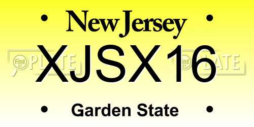 XJSX16 New Jersey License Plate