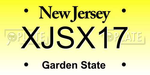 XJSX17 New Jersey License Plate