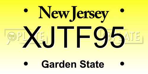 XJTF95 New Jersey License Plate