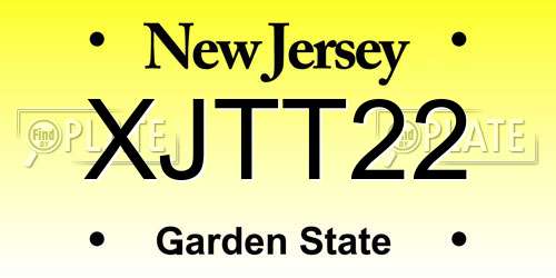XJTT22 New Jersey License Plate