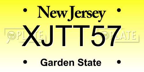 XJTT57 New Jersey License Plate