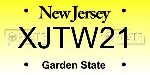 XJTW21 New Jersey License Plate