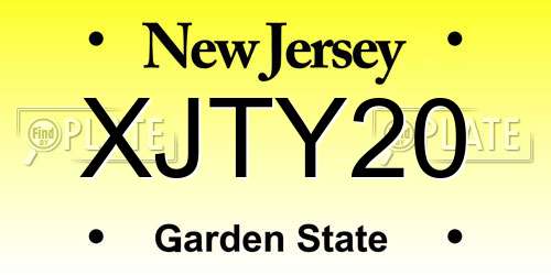 XJTY20 New Jersey License Plate