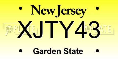 XJTY43 New Jersey License Plate