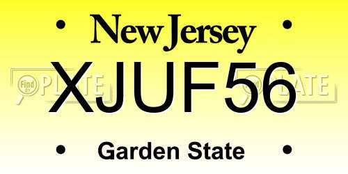 XJUF56 New Jersey License Plate
